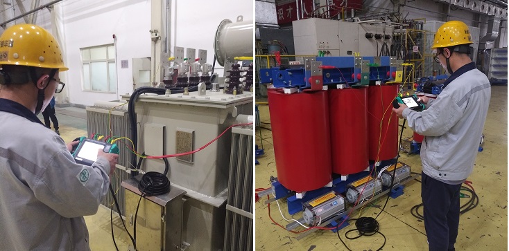 worker is testing turn ratio of transformer