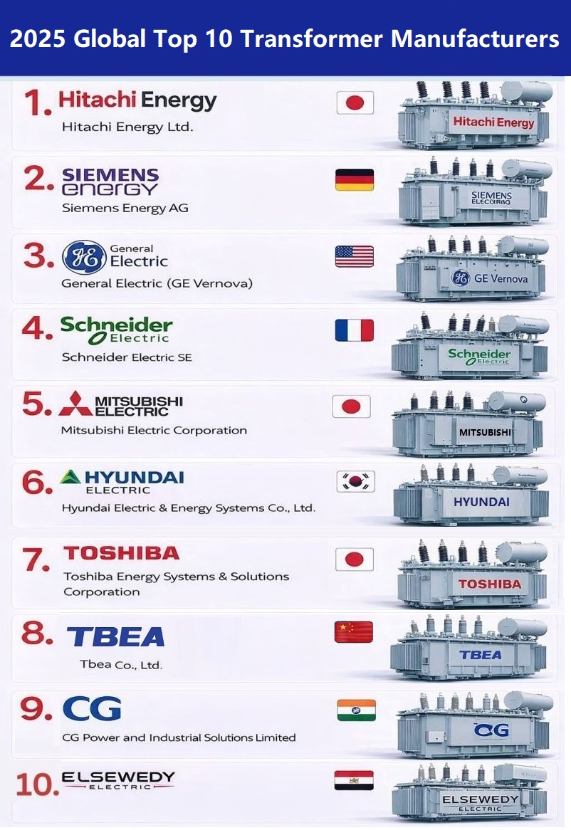 2025 Global Top 10 Transformer Manufacturers