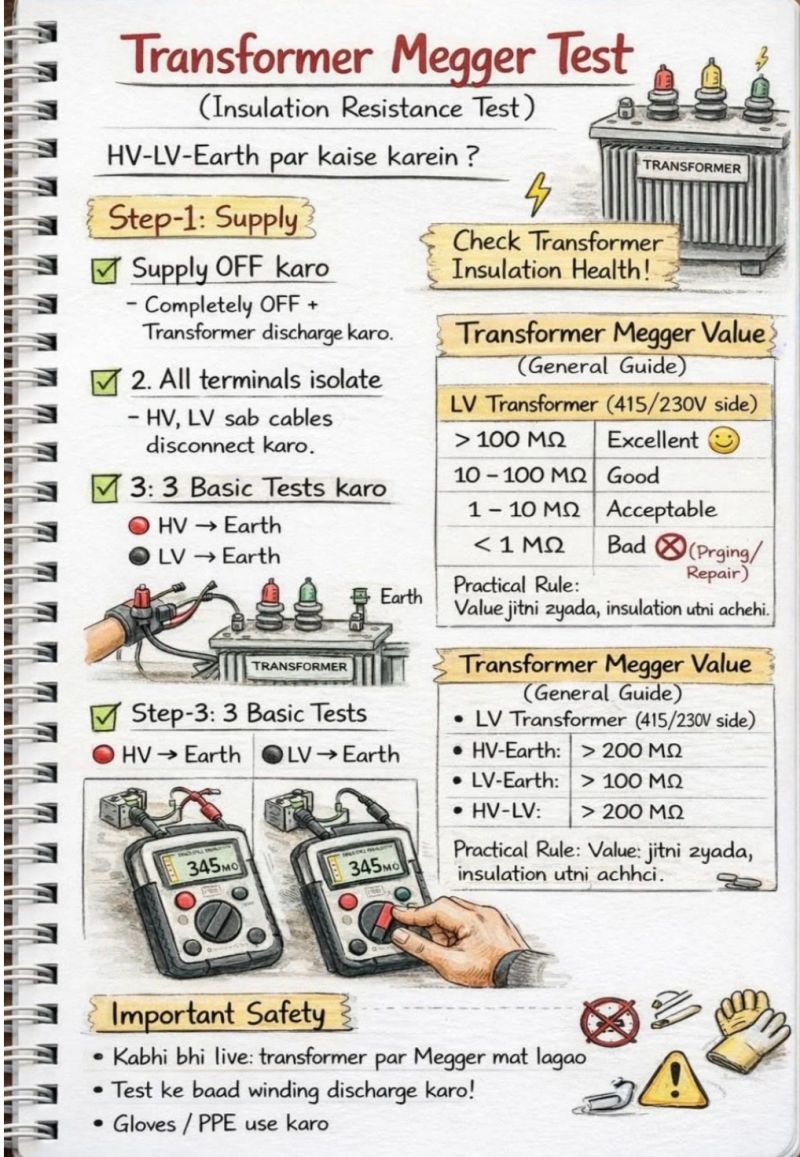 Transformer Megger Test (Insulation Resistance Test)
