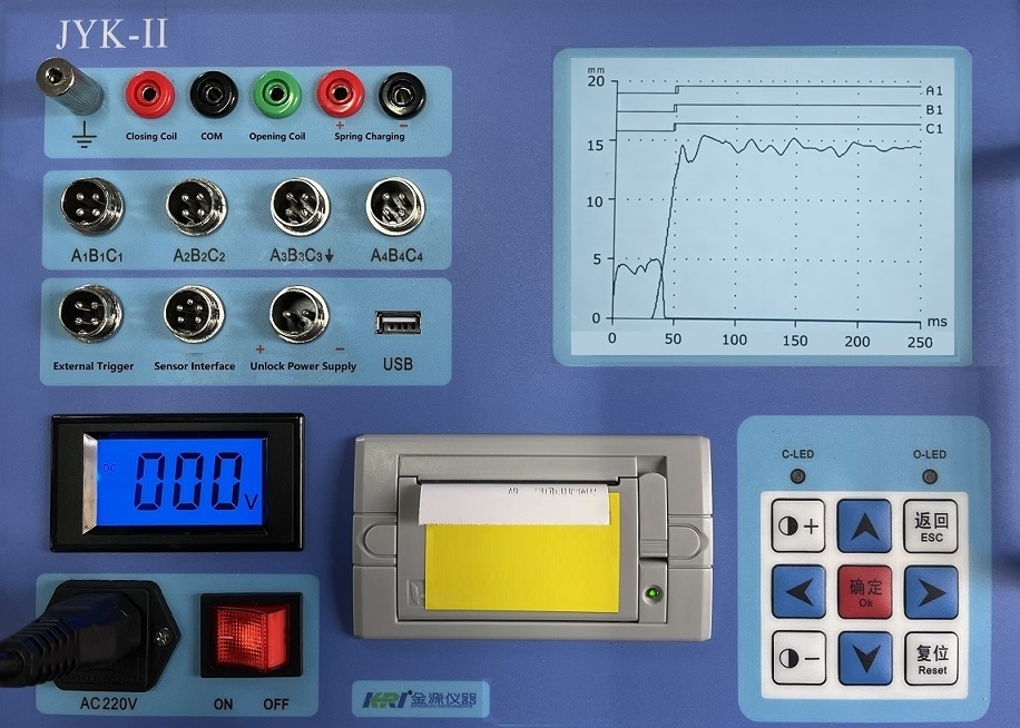 control panel of Tap Changer Timer & Analyzer(JYK-II) 